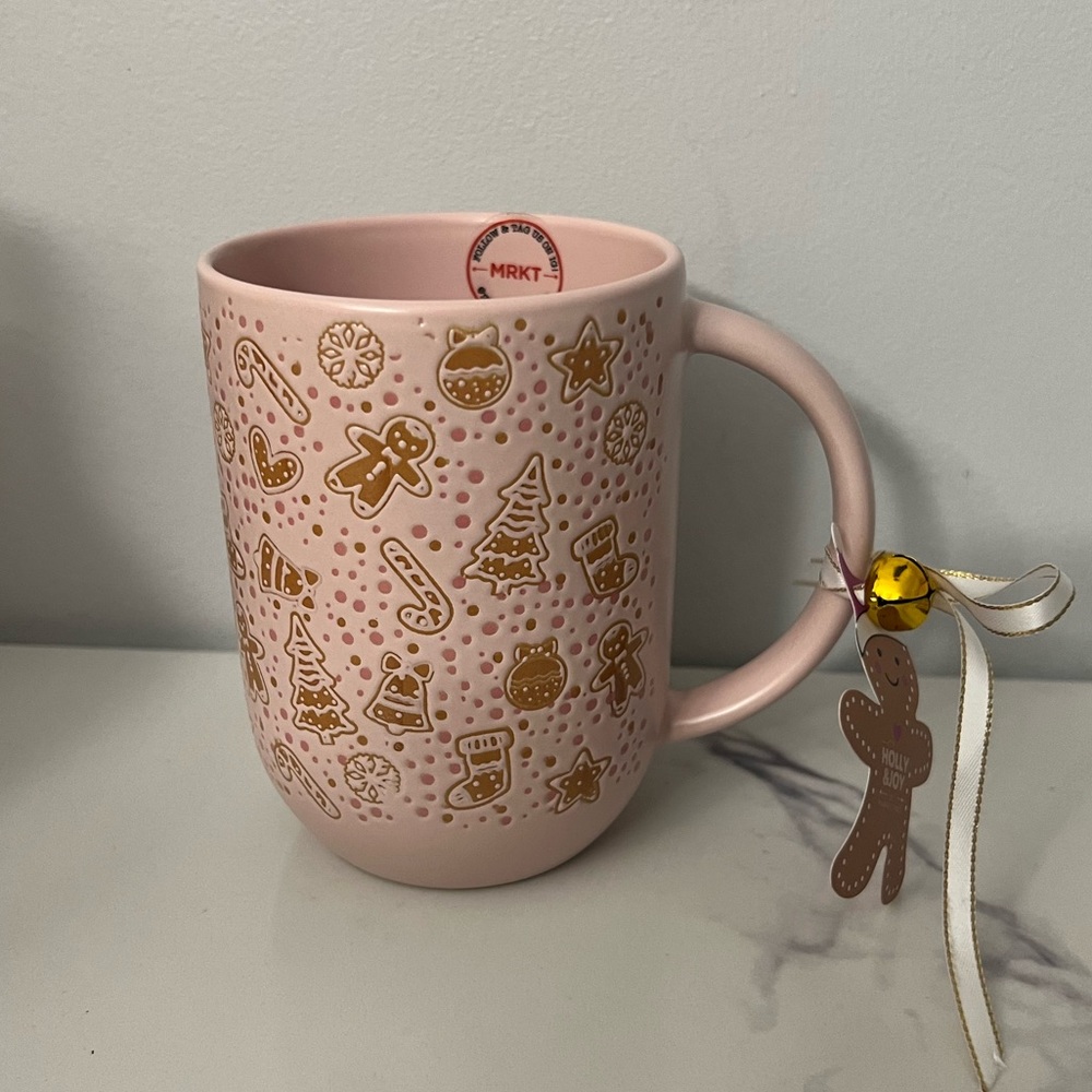 New Light Pink Gingerbread Holiday Mug - Hard to Find
